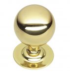 Polished Brass Large Ball Centre Pull Door Knob / Handle (PB671)